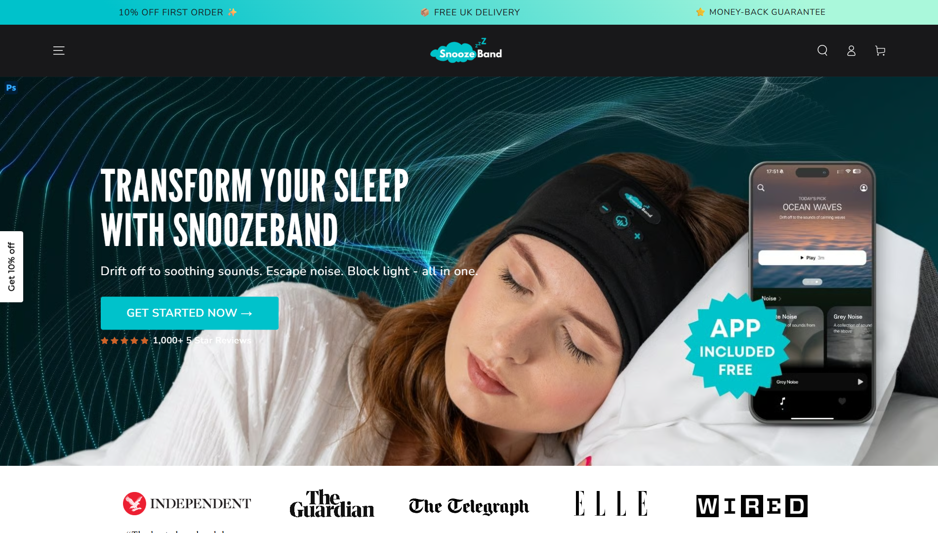 Snooze Band Shopify store