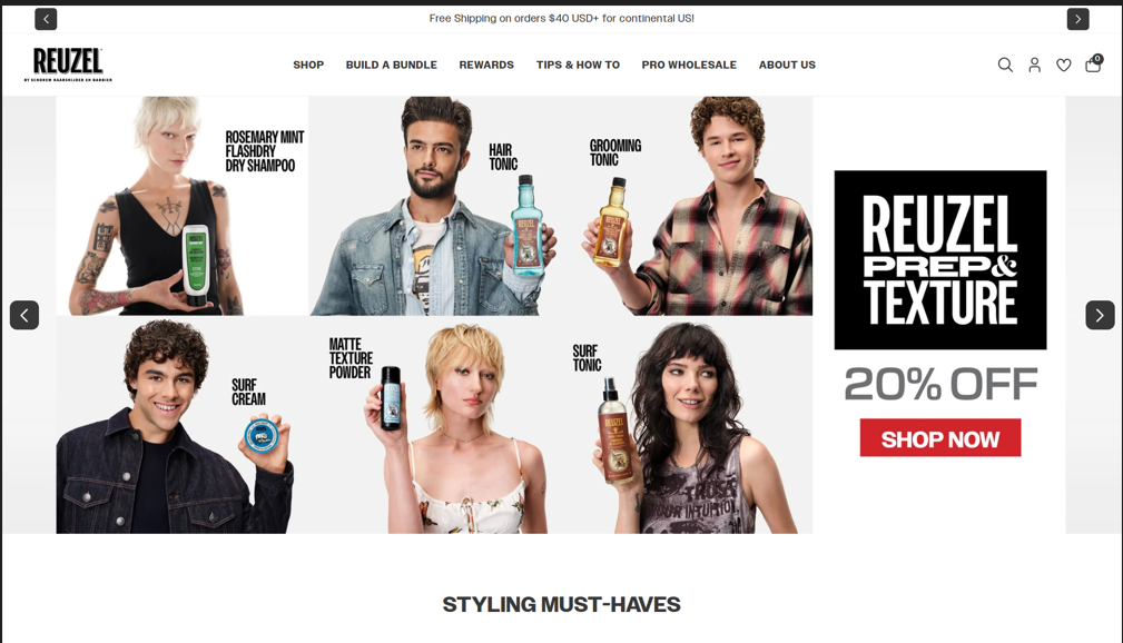 Reuzel Shopify store
